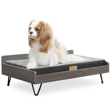  TailZzz Chase Деревянная кровать для домашних животных с матрасом | Малая и средняя лежанка для собак, сертифицированная Greenguard Gold
