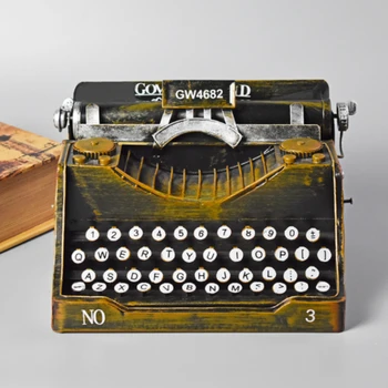  Художественная коллекция высококачественная роспись по металлу Винтажная модель пишущей машинки
