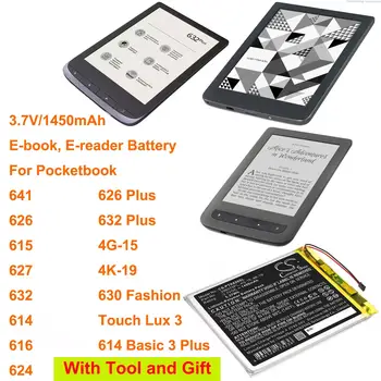  OrangeYu 1450 мАч Аккумулятор для Pocketbook 641, 626, 615, 627, 632, 630 Fashion, Touch Lux 3, 626 Plus, 632 Plus, 614