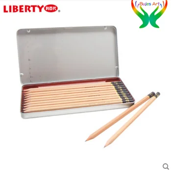  Liberty CB-9900 4H - 6B 12 шт. Набор железных коробок для карандашей для эскизов Специальный карандаш для исследования ручки для рисования Шестигранный бревенчатый держатель