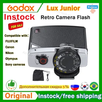  Godox Lux Junior Camera Flash GN12 6000K±200K 7-уровневая вспышка Speedlite Триггер для камеры Fujifilm, Canon, Nikon, Olympus, Sony