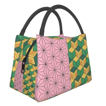  Kimetsu No Yaiba Изолированные сумки для ланча для кемпинга Выкройка путешествий Nezuko Kamado x Tomioka Giyuu Haori Cooler Bento Box