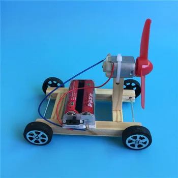  Деревянный DIY Одностворчатый однокрылый ветер Авто Сборка Модель Набор Научные Эксперименты Игрушки