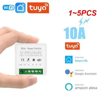  1 ~ 5 шт. Модуль выключателя Wi-Fi Таймер Wi-Fi 10a Пульт дистанционного управления Mini Tuya, совместимый с умным переключателем Alexa Home