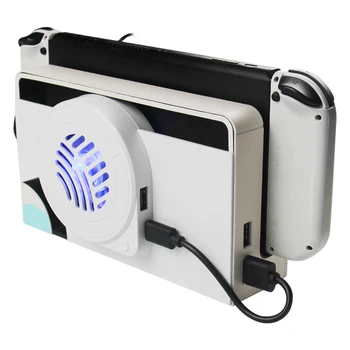   Зарядное устройство Док-кулер с рассеиванием легкого тепла Базовый кулер игровой консоли Основание радиатора Основание для Nintendo Switch OLED-аксессуары