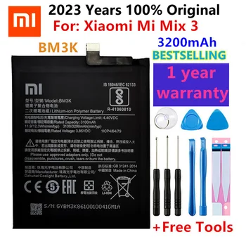   100% оригинальный аккумулятор телефона Xiaomi BM3K 3200 мАч Высококачественный сменный аккумулятор для батарей Xiaomi Mi Mix 3 Mix3 + наборы инструментов