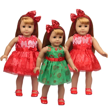  Модная американская 18-дюймовая кукла для девочек, набор рождественской одежды, аксессуары для одежды для куклы, оптовая продажа, набор украшений для рождественской одежды
