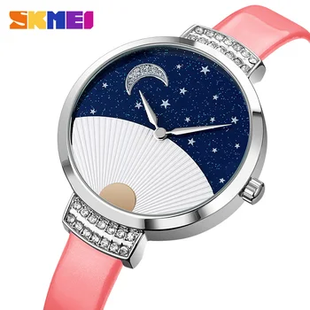  SKMEI montres femmes Мода Звездное небо Дизайн циферблата Женские женские кварцевые наручные часы Повседневные женские часы Водонепроницаемые часы