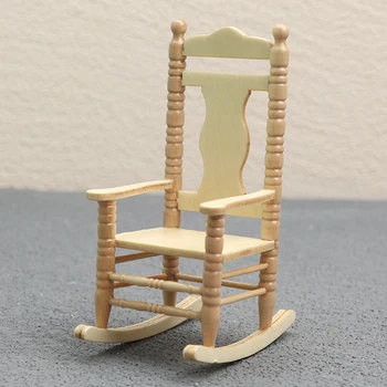  1:12 Кукольный домик Миниатюрная симуляция кресла-качалки Модель мебели Аксессуары для декора кукольного дома Дети притворяются игровыми игрушками