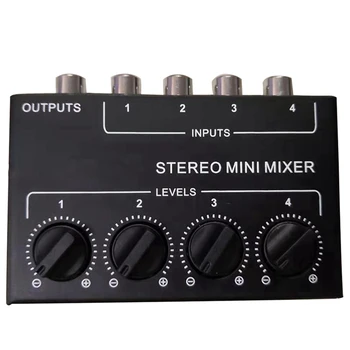  3X Cx400 Mini Stereo RCA 4-канальный пассивный микшер Небольшой микшер Микшер Стерео Диспенсер Для живых выступлений и студии