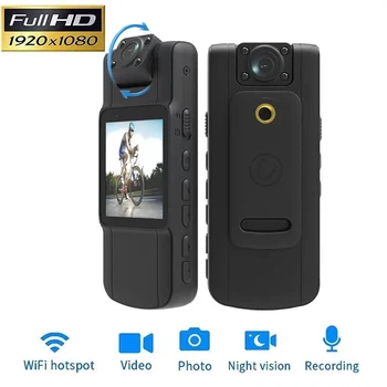  Mini WIFI Камера 1080P 180P Вращающаяся на 180 градусов портативная цифровая видеопетля Запись Инфракрасное ночное видение Полицейский велосипед Спортивная камера