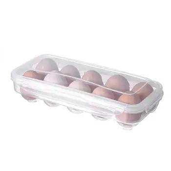   Ящик для хранения яиц Лоток для яиц с крышкой Прозрачный держатель для яиц Контейнер для яиц Настольные гостиные Кухонные принадлежности для хранения