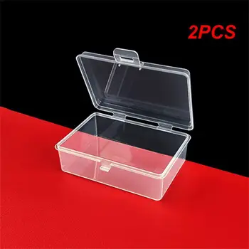 2PCS Материал коробки для хранения Прозрачная упаковка для пищевых продуктов Приведите в порядок свой рабочий стол Хранение предметов Прозрачная коробка для хранения с крышкой