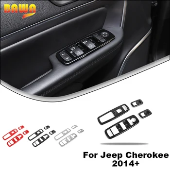  BAWA Оконные переключатели Панель Декоративная Отделка Крышки Для Jeep Cherokee 2014 + / Jeep Grand Cherokee 2011-2020 Аксессуары для интерьера автомобиля