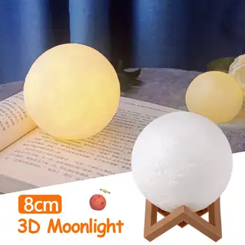   светодиодный ночник 3D Печать Лунная лампа Батарея Изменение цвета 3D Свет Touch Moon Lamp Детские фонари Ночник для дома