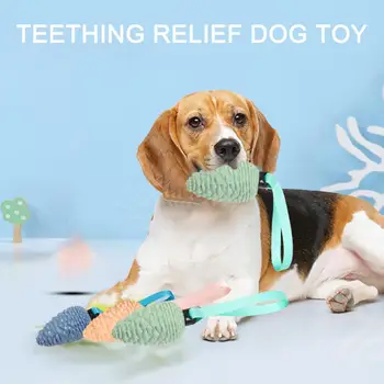  Игрушка для прорезывания зубов для домашних животных, игрушка для ухода за зубами для собак, прочная игрушка для жевания собак из сосновых шишек для щенков средних пород, пищащая игрушка для дрессировки, резина