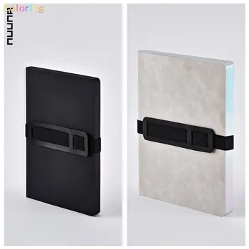  Ноутбук Nuuna Voyager черный/серый, с гибкой обложкой, гладкой кожаной обложкой и эластичным текстильным ремешком с защитой от сумок