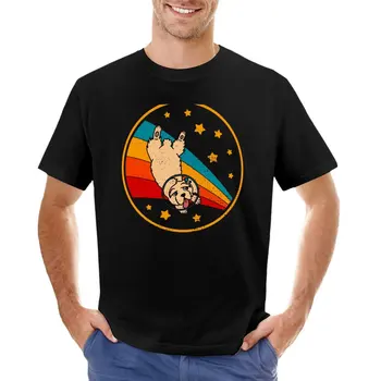  Симпатичный винтажный кламбер спаниель владелец ретро собака в космосе футболка короткая футболка мужские мужские однотонные футболки