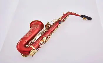  Новое поступление A-992 Альт-саксофон Eb Музыкальный инструмент Красный матовый Серия Альт-саксофон С мундштуком Доставка