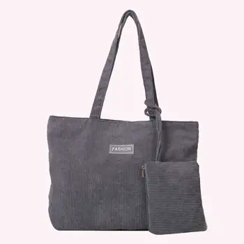  Женщины 2 шт. Вельветовая сумка-шопер Зимняя сумка через плечо с сумкой для монет Сумка на молнии Hobo
